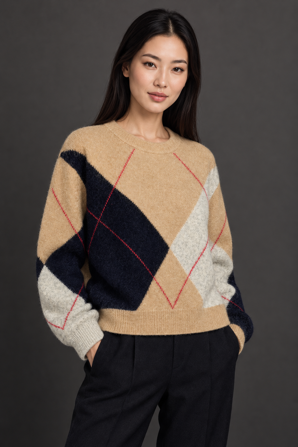 ZARA Ромб хээтэй сүлжмэл цамц